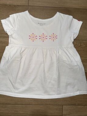 American Girl Fashion Show White Short Sleeve Top w/  Pink & Gold Stars (10/12)